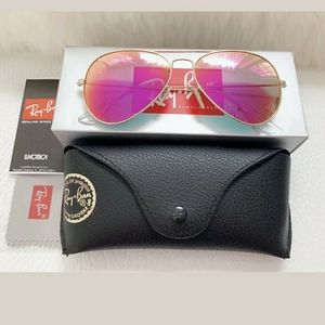 RAY BAN SUNGLASSES RB3025 ROSE GOLD MIRROR/GOLD FR